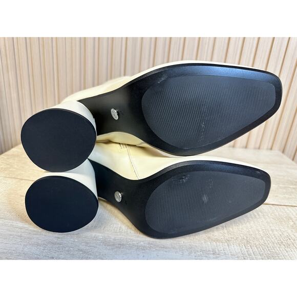 Zara Leather Ankle Bootie in Ivory Sz 10 Brand New in Box - Picture 11 of 15